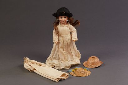 French doll with bisque head marked UNIS...