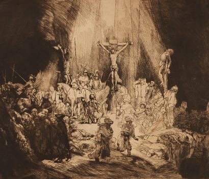 After REMBRANDT (1606 - 1669) 
The crucifixion...