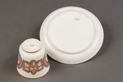 SEVRES
White porcelain cup and saucer with...