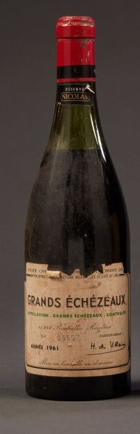 A bottle of Romanée Conti 1961 (damaged label)...