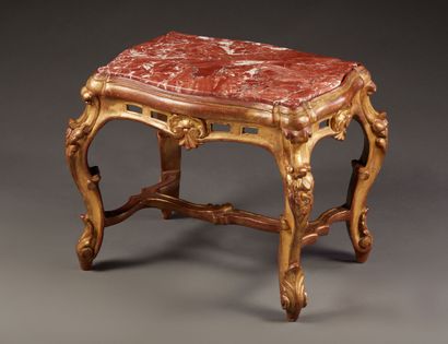Stool transformed into a small coffee table,...