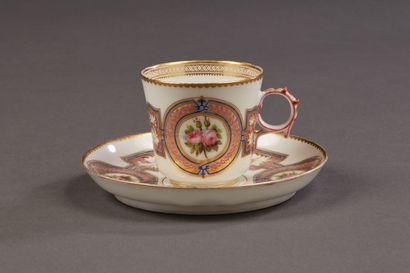 SEVRES
White porcelain cup and saucer with...