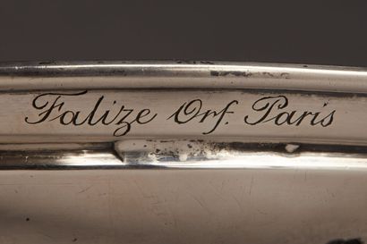 FALIZE Frères - Round silver bowl decorated...