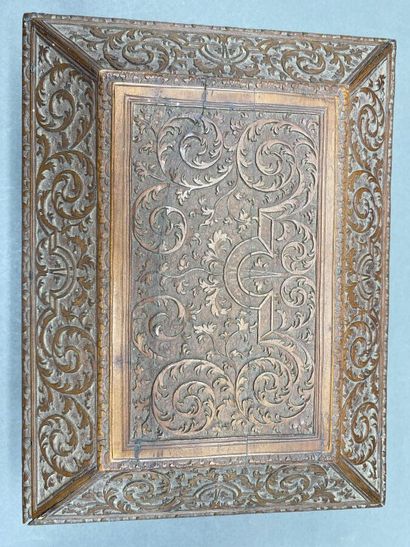 Wedding box in wood of Saint Lucia with carved...