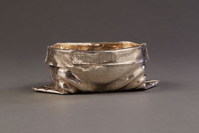 Silver pocket imitating a hessian bag (formerly...