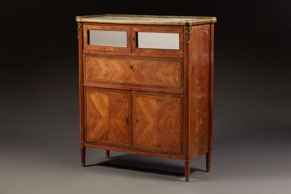 Wooden secretary opening in the upper part...