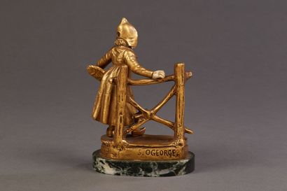 Gilded bronze chryselephantine statuette...