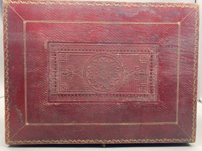 Red morocco box with handles, decorated with...