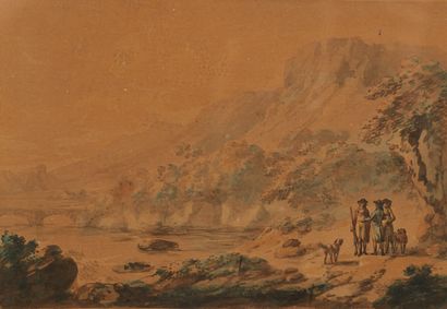 18th century FRENCH school
Hunters' halt
Ink...