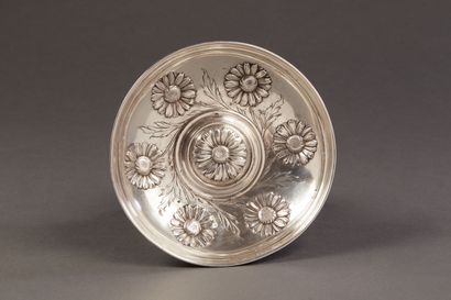 FALIZE Frères - Round silver bowl decorated...