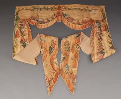 Pair of tapestry doors with polychrome decoration...