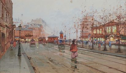 Eugène GALIEN-LALOUE (1854-1941)
The boulevard
Gouache,...