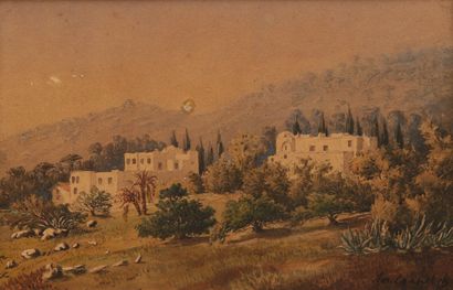 Louis Amable CRAPELET (1822-1867) 
Landscape...