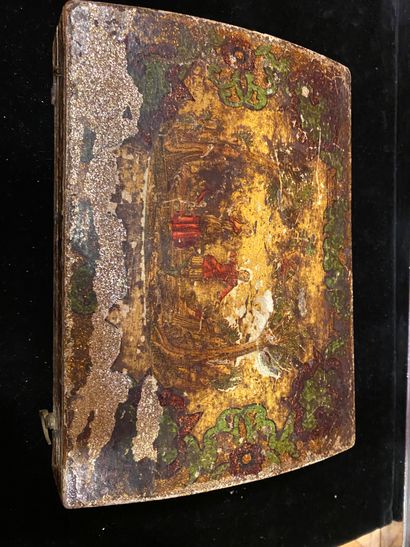 Box with quadrilles in lacquered wood and...