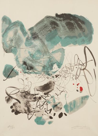 CHU TEH-CHUN (1926 - 2014)
Composition 
Lithograph,...