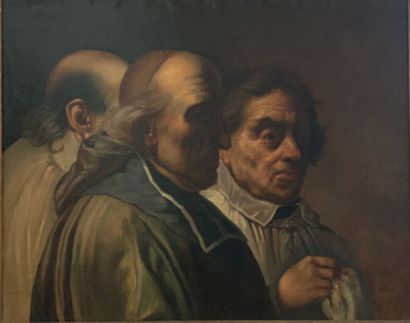 19th century EUROPEAN school 
Three prelates
Oil...