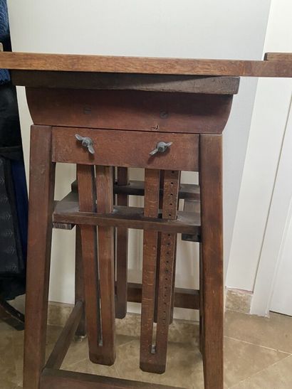 Natural wood sellette with rack mechanism,...