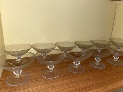 11 crystal champagne glasses (chipped)
8...
