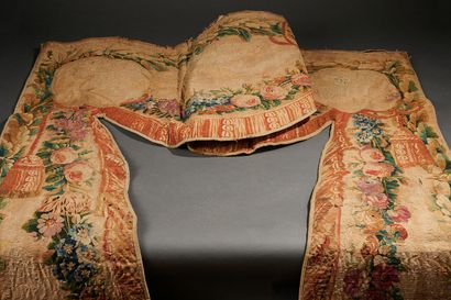 Pair of tapestry doors with polychrome decoration...