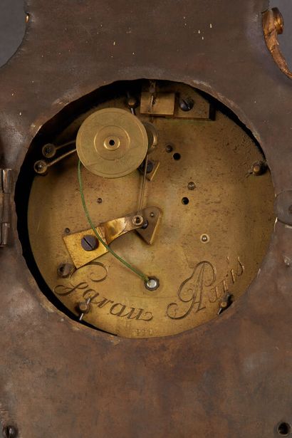 Gilt bronze and chiseled wall clock decorated...