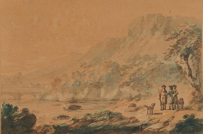 18th century FRENCH school
Hunters' halt
Ink...