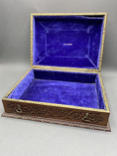 Wedding box in wood of Saint Lucia with carved...