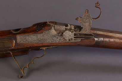Beautiful hunting roulette harquebus. 
Rifled,...