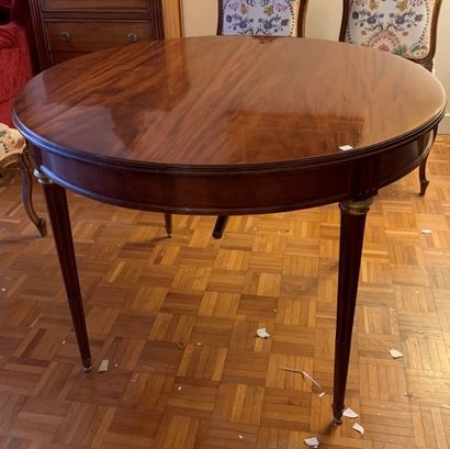 Louis XVI style round table in mahogany and...