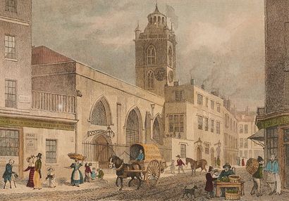 Paire de gravures anglaises en couleurs,...