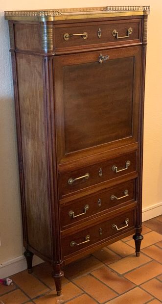 Small Louis XVI style secretary in mahogany...