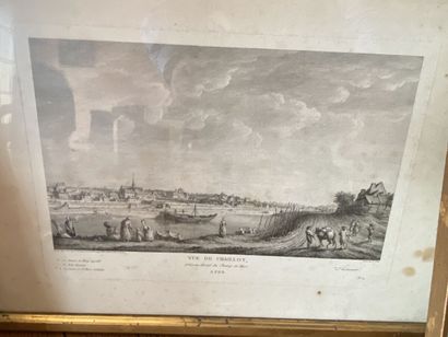 Lot de gravures et pièces encadrées