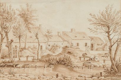 Ecole du XIXe siècle

Cour de ferme avec...