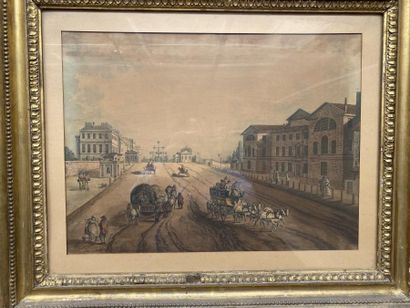 Deux gravures en couleurs, vues de Boulevards

31...