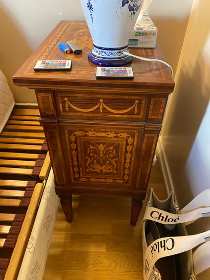 
Veneered bedside table decorated with a...