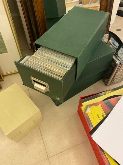 4 cardboard boxes containing postcards