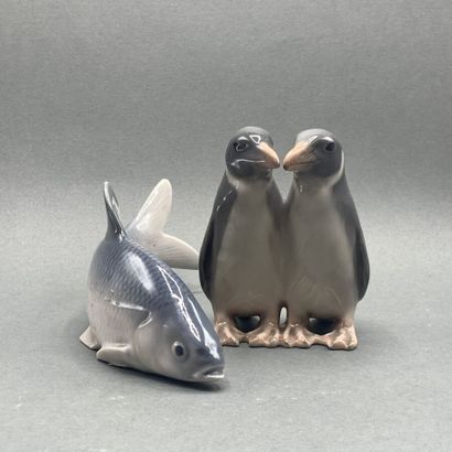 Two polychrome porcelain statuettes from...