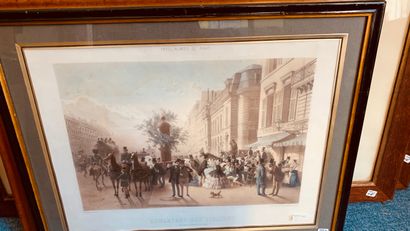 Grande gravure anglaise en couleurs, 