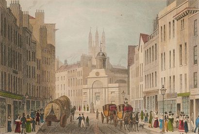 Paire de gravures anglaises en couleurs,...