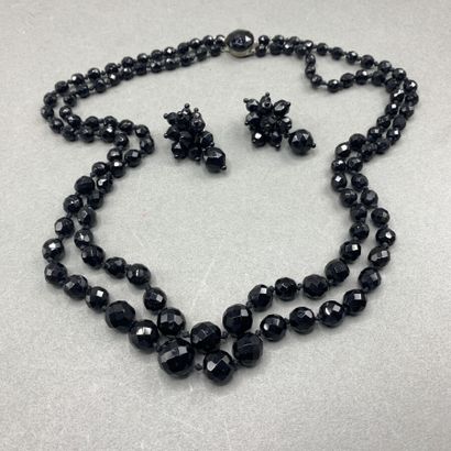 Jet set including a double necklace and a...