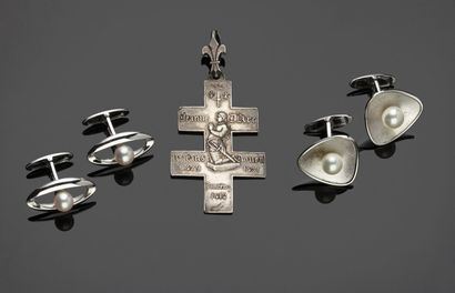 Small lot including: metal cufflinks and...