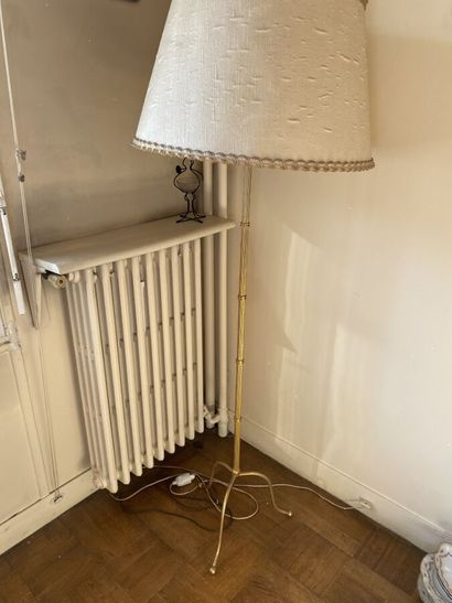 Floor lamp in gilded metal, 1950s (without...