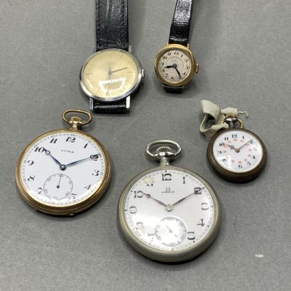 Lot of 5 watches including an Omega and a...