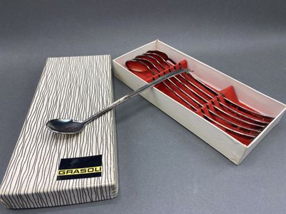 Five silver plated cocktail spoons