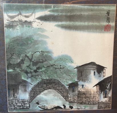 CHINESE SCHOOL

Landscape with a bridge

Watercolor,...