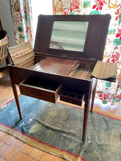 Mahogany and mahogany veneer barber shop...