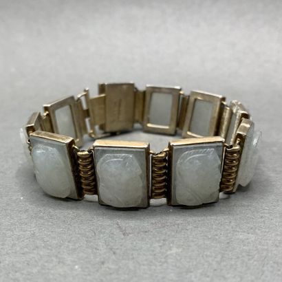 
Silver bracelet decorated with hard stones...
