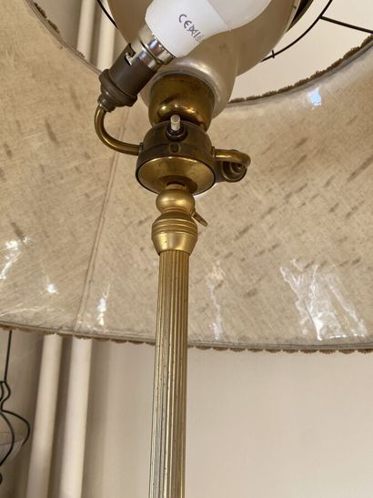Floor lamp in gilded metal, 1950s (without...