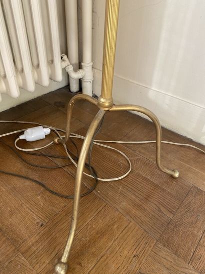 Floor lamp in gilded metal, 1950s (without...