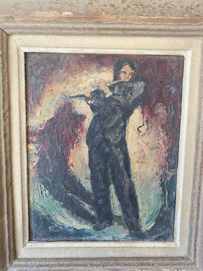 Modern School 

The flautist 

Oil on canvas,...
