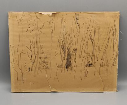 Modern school

Animated landscape with trees

Ink...